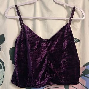 ❗️clearance-price firm❗️ Cropped crushed velvet tank